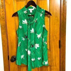 Rachel Zoe sleeveless blouse size small green